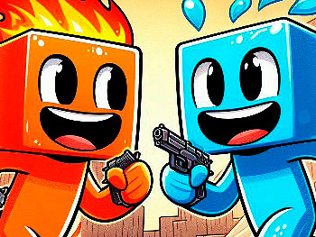 Fire and Water Blockman gameplay
